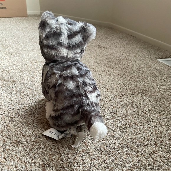Tabby Cat Plush IKEA LILLEPLUTT Gray White Striped Tuxedo Kitty Stuffed Animal - Picture 5 of 6